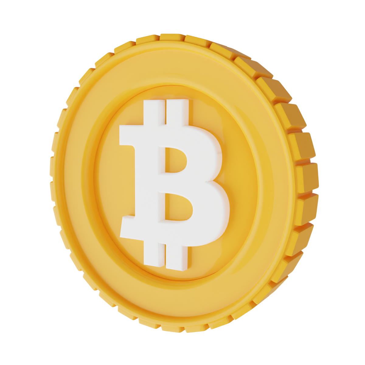 Golden 3D Bitcoin Coin on Black Background | SimilarPNG