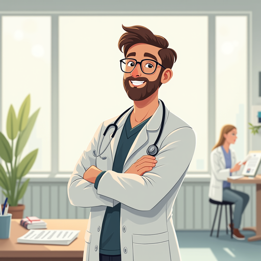 Doctor with Stethoscope PNG Image
