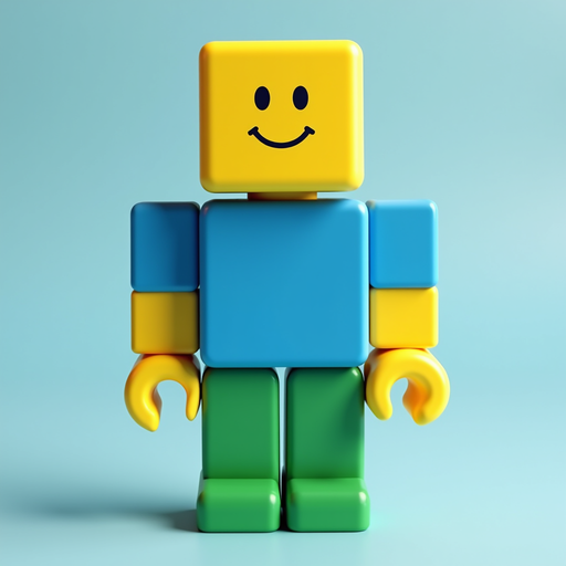 Colorful Building Block Character PNG Image with Transparent Background