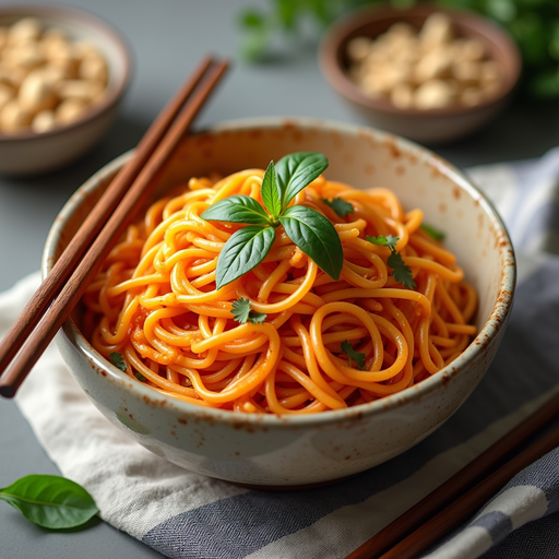 Delicious Spaghetti with Basil - PNG Image