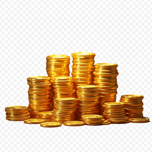 Stacked Gold Coins PNG Image on Transparent Background