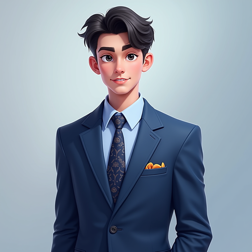 Stylish Young Man in a Suit PNG Image