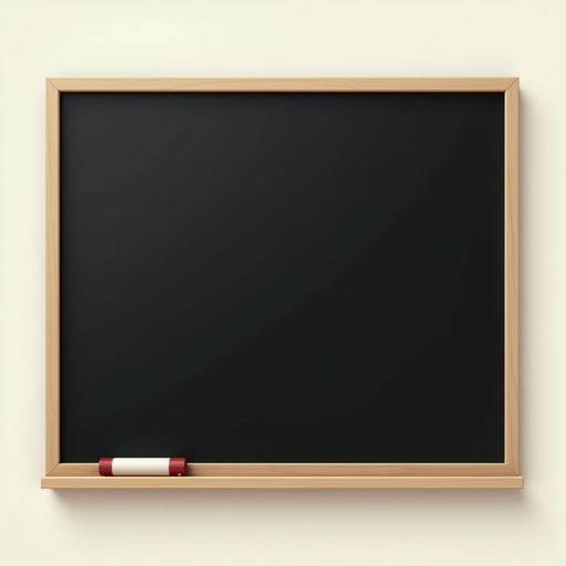 Blank Chalkboard PNG Image with Wooden Frame