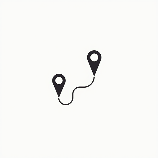 Two Location Pins on a White Background PNG Image