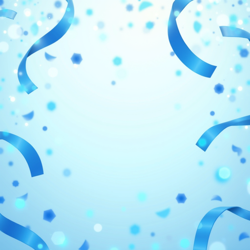 Blue Confetti and Ribbons PNG Image with Transparent Background