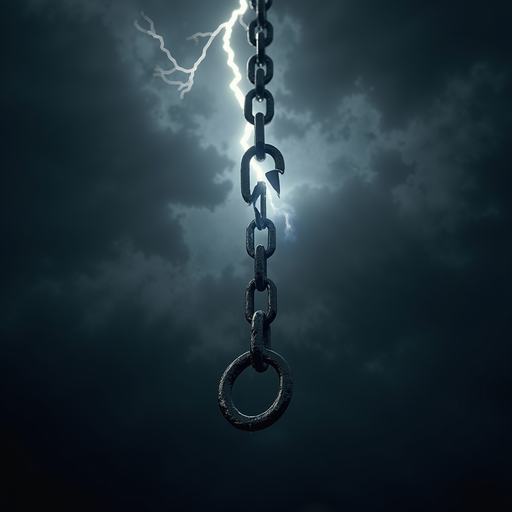 Imposing Chain Hanging in a Stormy Sky - Transparent PNG
