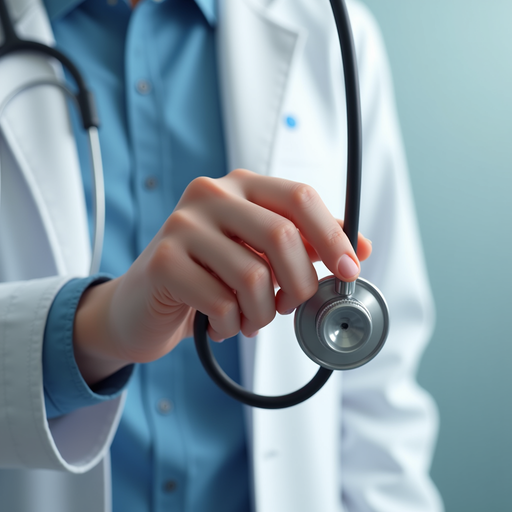 Professional Doctor Holding a Stethoscope PNG Image