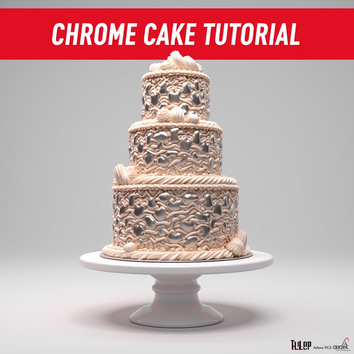 Chrome Cake Tutorial - Elegant Three-Tier Cake PNG Image