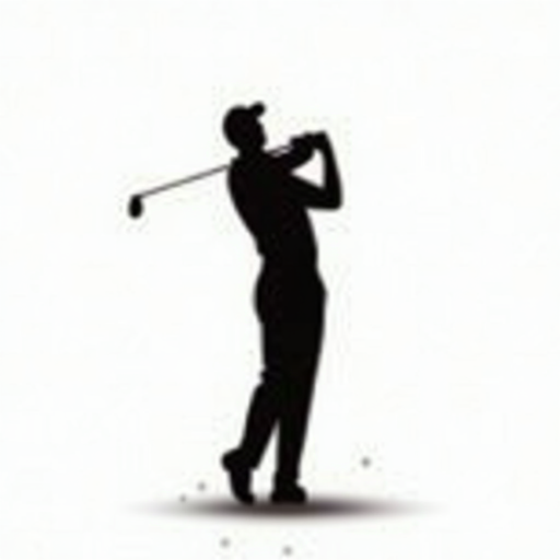 Golf Player Silhouette PNG Image with Transparent Background