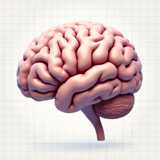 3D Brain PNG Image on Transparent Background