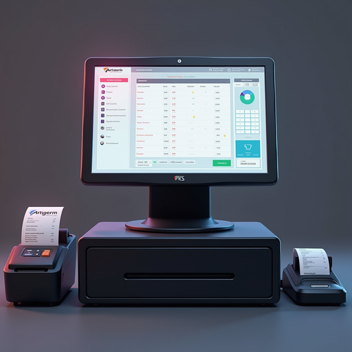 Modern POS System PNG Image with Multiple Devices