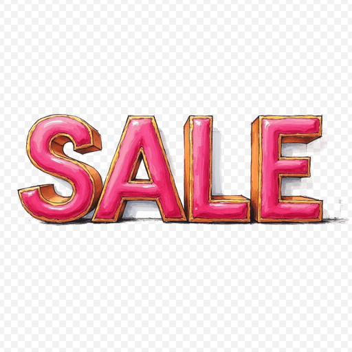 Sale Sign in Bright Pink Transparent PNG Image