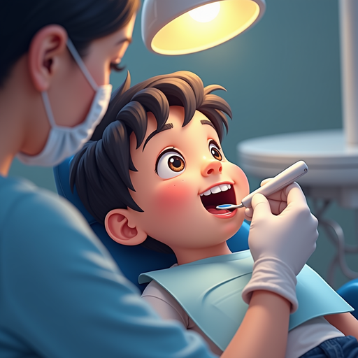 Child at Dentist Office - Fun and Engaging PNG Image
