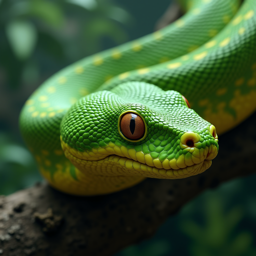 Green snake PNG image with vibrant colors and clear details