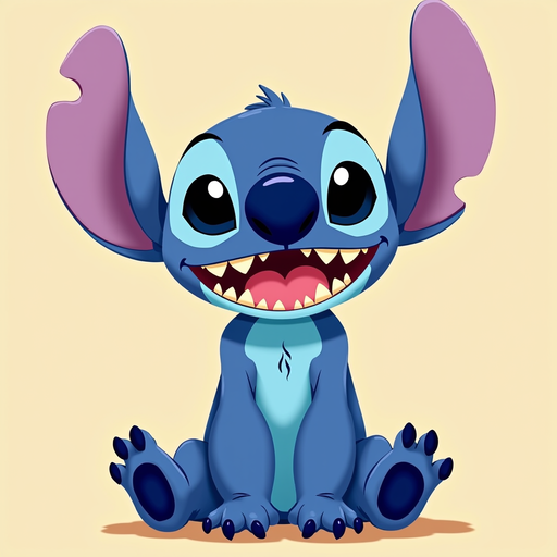 Cute Stitch Character PNG Image with Transparent Background