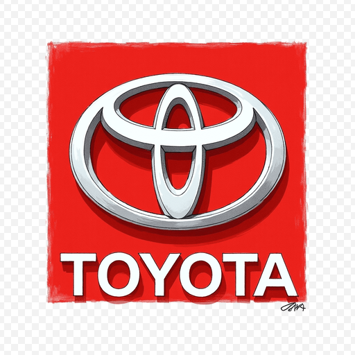 Toyota Logo Transparent PNG with Red Background