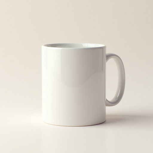 White Ceramic Coffee Mug PNG with Transparent Background