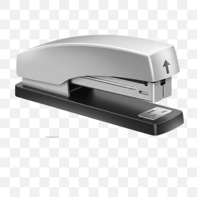 Modern Silver and Black Stapler with Binding Function Graphics