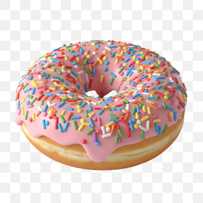 Vibrant Pink Frosted Donut with Rainbow Sprinkles