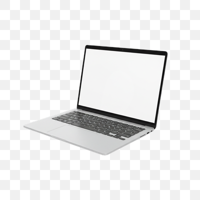 Sleek Silver Laptop with Blank Screen Mockup