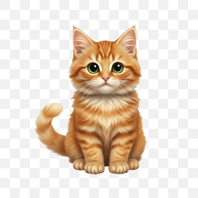 Adorable Fluffy Orange Tabby Kitten with Emerald Eyes