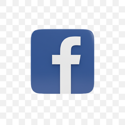 3D Rendered Facebook Logo Icon on White Background