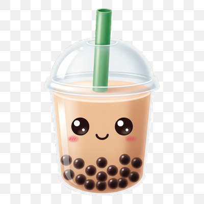 Adorable Kawaii Boba Tea Character Illustration