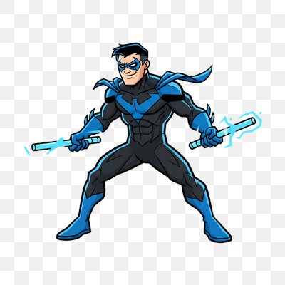 Dynamic Nightwing Superhero Illustration