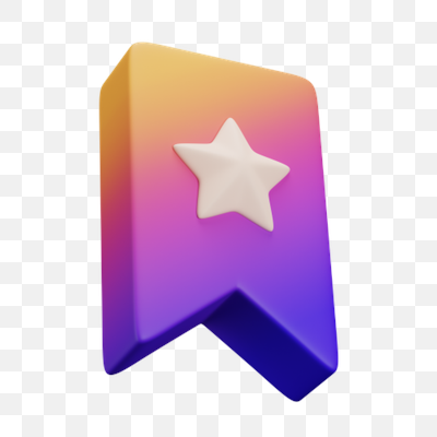 Modern Gradient 3D Bookmark with Star Icon