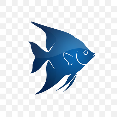 Elegant Blue Angelfish Graphic Icon