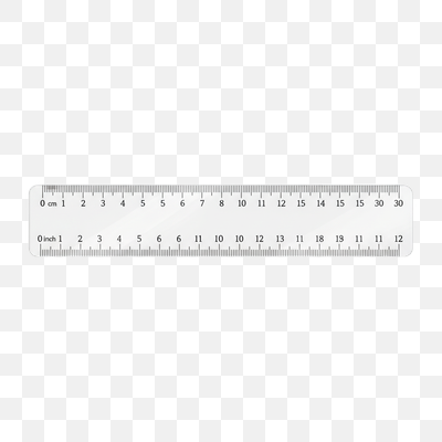 Realistic Transparent Ruler with Centimeter and Inch Markings