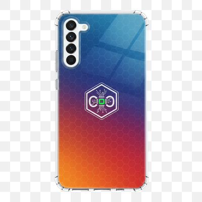 Modern Gradient Hexagon Tech Logo Clear Phone Case