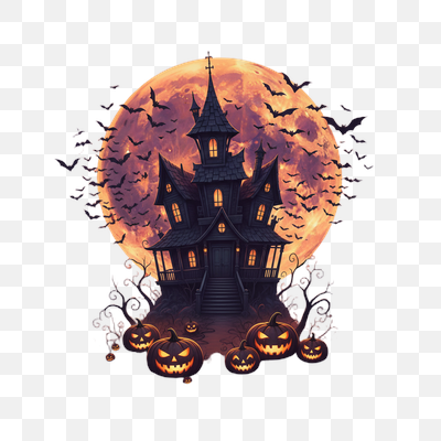 Eerie Halloween Night: A Spooky Mansion Under the Blood Moon