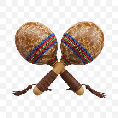 Vibrant Traditional Maracas: Crossed Percussion Instruments