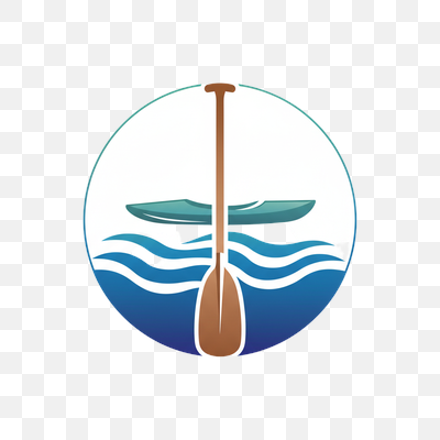 Water Sports Kayak and Paddle Emblem