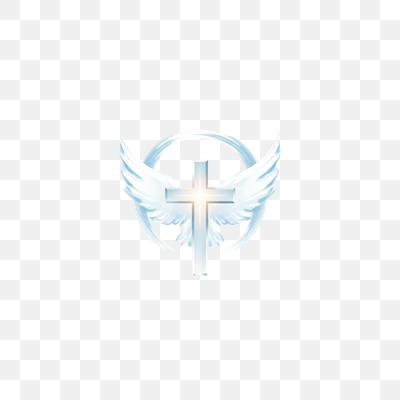 Ethereal Cross with Angelic Wings and Halo