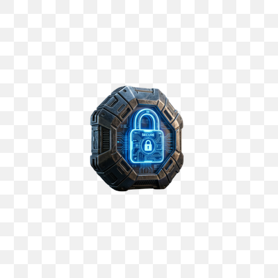 Futuristic Digital Security Padlock Device