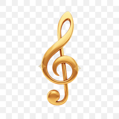 Elegant Golden Treble Clef with Sound Waves