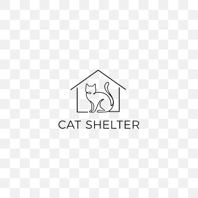 Minimalist Line Art Cat Shelter Logo