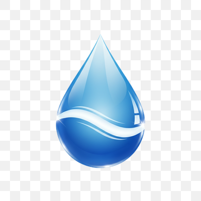 Glossy Blue Water Drop with White Wave Icon