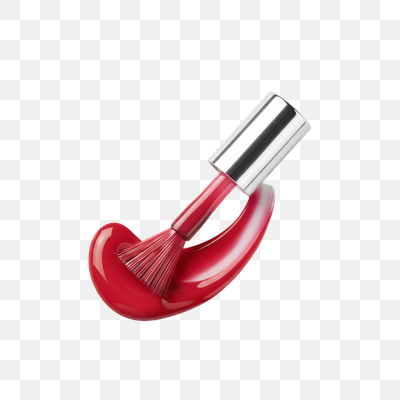 Vibrant Red Polish Swirl with Brush