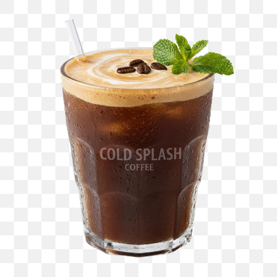 Invigorating Cold Splash Coffee with Frothy Foam and Mint