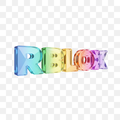 Vibrant 3D Glass Roblox Logo in Rainbow Colors