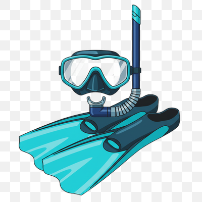 Complete Snorkeling Gear Set Illustration