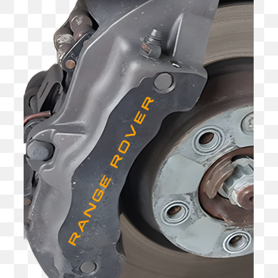 Detailed View of Range Rover Brake Caliper and Rotor