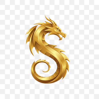 Majestic Golden Dragon 'S' Emblem