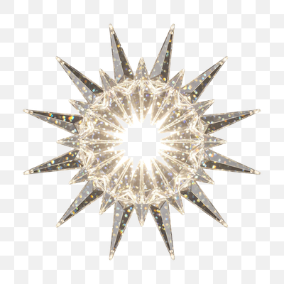 Radiant Sparkling Star Ornament on White