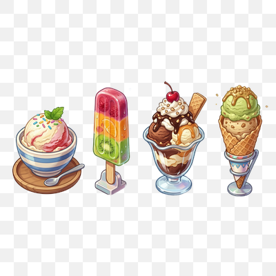 A Colorful Assortment of Frozen Desserts and Ice Creams
