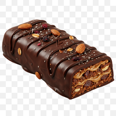 Decadent Chocolate Covered Granola Bar with Nuts and Berries