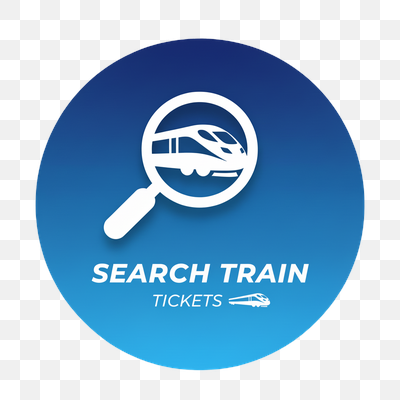 Modern Blue Gradient Search Train Tickets Icon